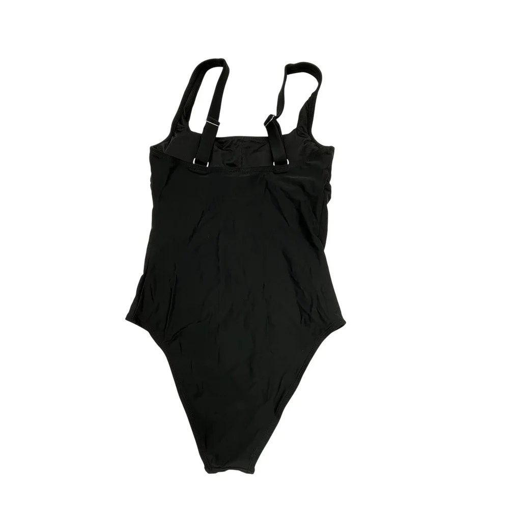 DASL Womens Black Square Neck Adjustable Strap One Piece Swimsuit XS DASL1254AA